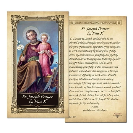 Novena Prayer Card - St. Joseph Prayer By Pius X Prayer Card - Pack of 25