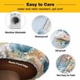 thumbnail image 3 of Elastic Fitted Round Tablecloth, Blue Coastal Waterproof Stretch Table Cover for 55"-60" Tables, Summer Beach Starfish Shell Coral Nautical Washable Outdoor Tablecloths for Patio, Picnic, Camping, 3 of 9