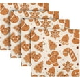 thumbnail image 5 of GZHJMY Christmas Gingerbread Cloth Napkins Washable Napkin for Dinner Table Decorative for Home Dinner Restaurant Parties 20 Inch 4 Pack Decorative Washcloths, 5 of 7