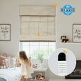 thumbnail image 6 of Keego No Drill Motorized Roman Shades Natural Fabric Rechargeable Electric Window Blinds Remote Control Room Darkening Window Treatment - Almond (with Linen, Block 40%-50% Light) - 49"W x 56"H, 6 of 8