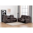 thumbnail image 2 of Ilyiano Two Tone Faux Leather 2-PC Livingroom Reclining Set In Brown, 2 of 4