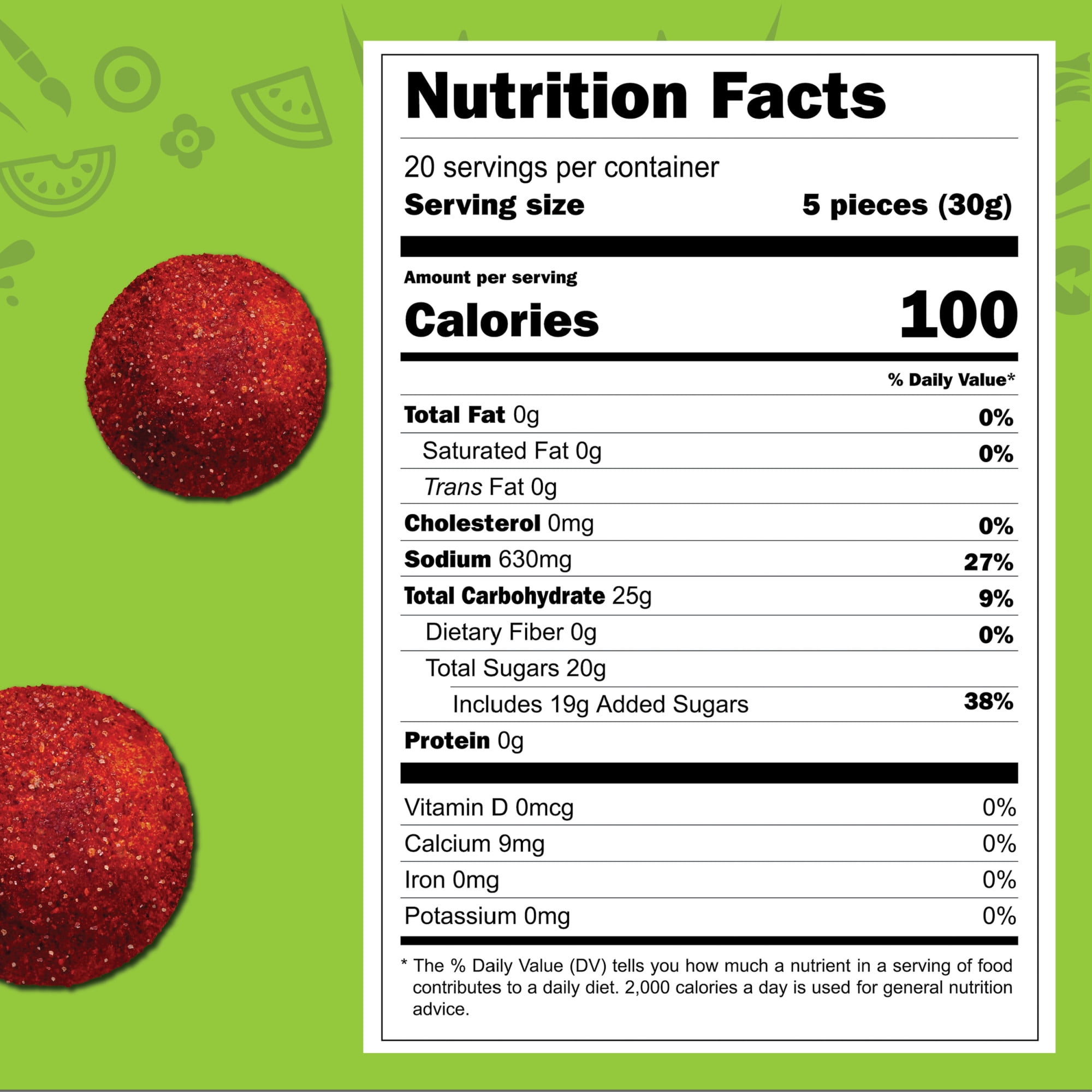 (3 pack) Vero PicaMelon Watermelon Gummies with Chili Pepper Powder, 0.21 oz, 100 Count Bag