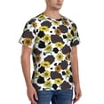 thumbnail image 2 of Bixox Men's Black Cow Sunflowers Printed Short Sleeve Skinny Athletic T-Shirt, 2 of 6