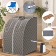 thumbnail image 3 of Patiojoy Portable Steam Sauna Spa Household Personal Sauna Tent with 9-Level Temperature &Timer Grey, 3 of 5