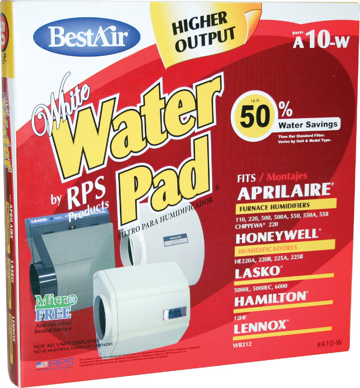 RPS Products, Inc. BestAir White WaterPad A10W Humidifier Wick Filter