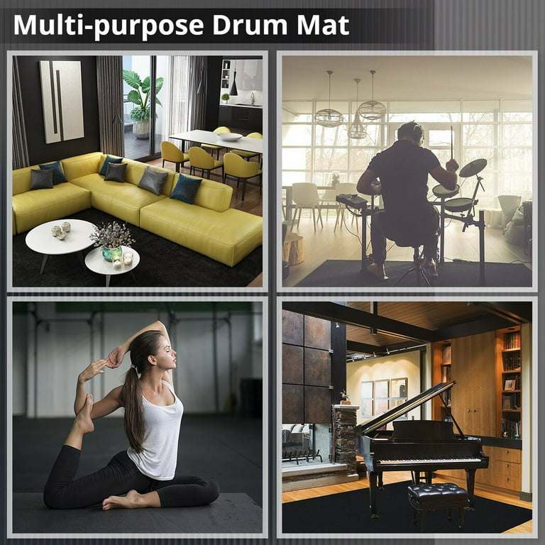 Drum Rug, Drum Mat, Electrical Drum Carpet Soundproof Rug Pads Drum Accessories for Electric Drums Jazz Drum Set, Gift for Drummers, Drum Accessories