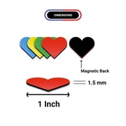 16-Pack Flexible Heart Magnets in Assorted Colors 1-Inch Diameter