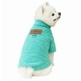 thumbnail image 2 of Small Dog Sweater -Turtleneck Pullover Classic Cable Knit Fuzzy Winter Coat Dog Cold Weather Clothes for Small Medium Dogs Puppy Girl Boys - Green, 4XL, 2 of 8
