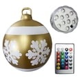thumbnail image 3 of Bola de Navidad 60 cm inflable PVC resplandor decoración de fiesta de año nuevo (copos de nieve dorados) 2 piezas, 3 of 3