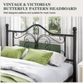 thumbnail image 3 of Amolife Queen Size Metal Platform Bed Frame With Vintage Butterfly Pattern Headboard&Footboard, Black, 3 of 9