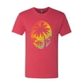 thumbnail image 2 of Tropical Palm Trees Silhouettes with Sunset | Mens Pop Culture Premium Tri Blend T-Shirt, Vintage Red, Large, 2 of 4