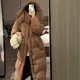 thumbnail image 3 of Chaqueta de plumón de ganso blanca de invierno al 90 %, chaqueta acolchada para mujer, abrigos gruesos y muy cálidos hasta la rodilla para mujer, 3 of 4