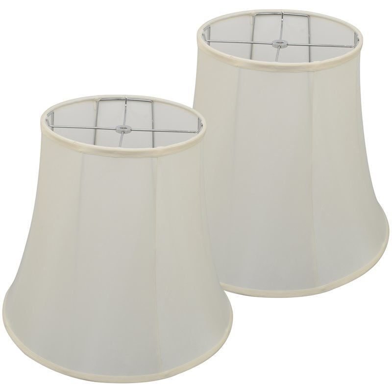 Carro Home 16" Bell Spider Fitting Fabric Lamp Shade in Cream White