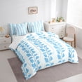 thumbnail image 3 of jejeloiu Blue Botanical Leaf 7 Pieces Bedding Comforter Set,Minimalist Aesthetic Full Bedding Set For Adults Reversible, 3 of 8