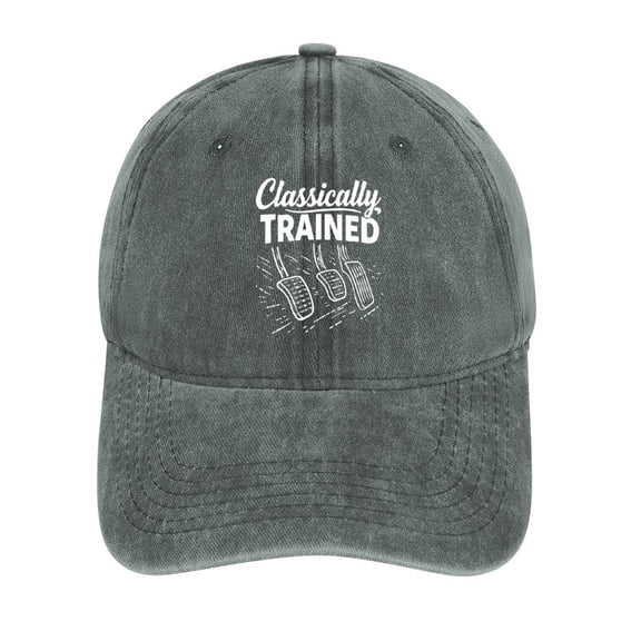 Classically Trained Gray Baseball Cap for Men Women, Adjustable Snapback Hats Cotton Hat