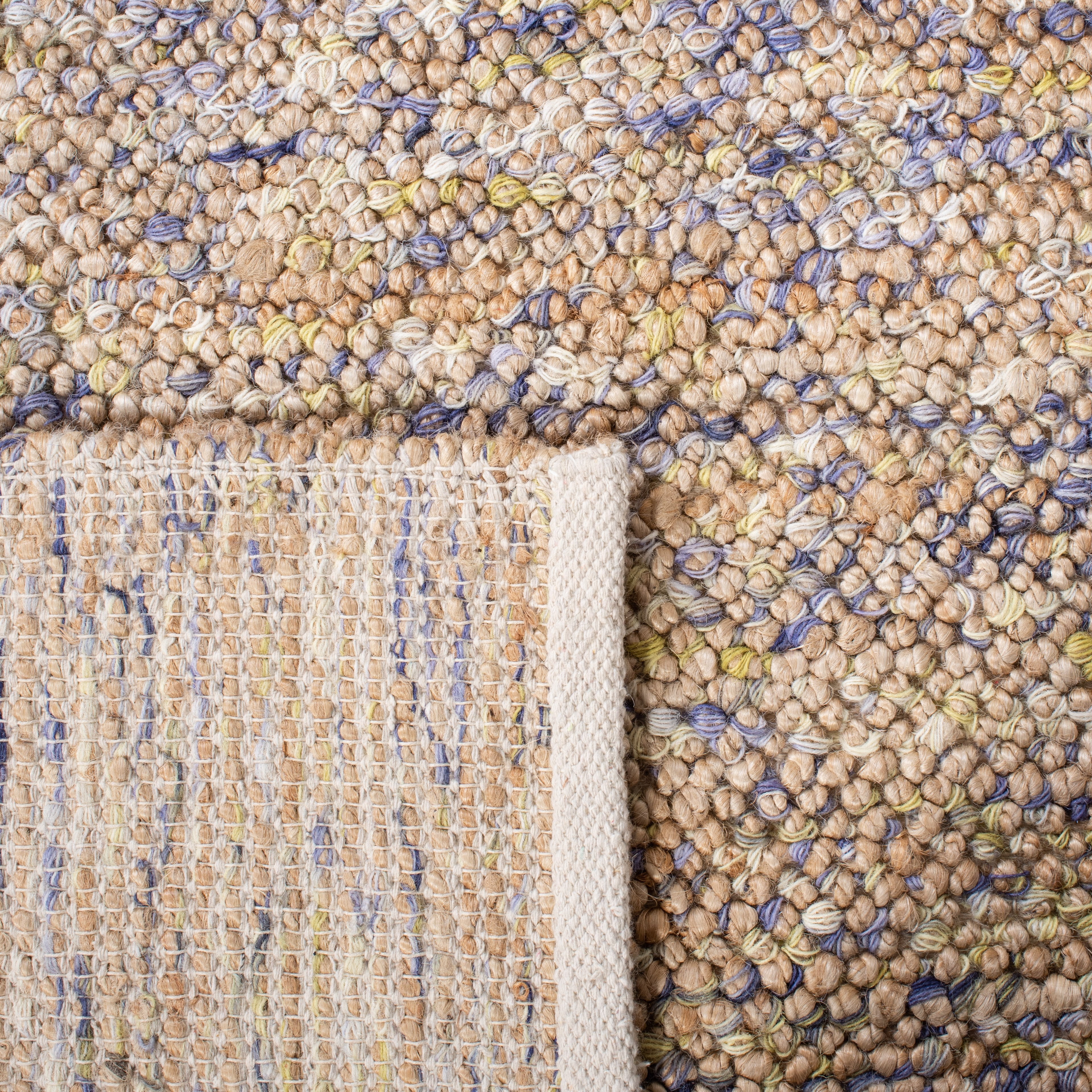 SAFAVIEH Bohemian Martha Solid Area Rug, Natural/Purple, 8' x 10'
