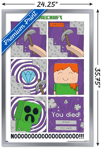 Minecraft - Simple Comic Alex Creeper Wall Poster, 22.375" x 34" Framed