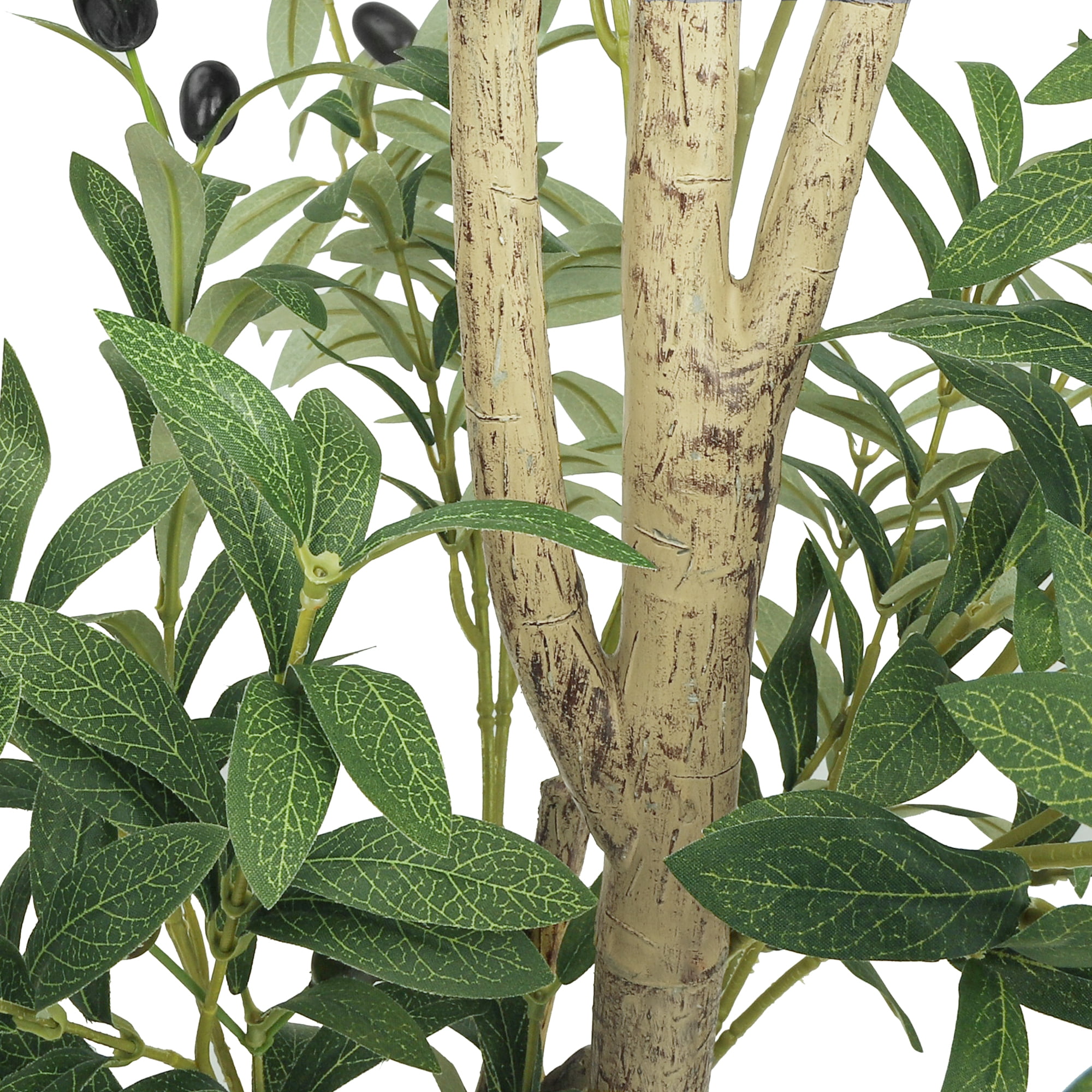 GPED Artificial Olive Trees, 6FT Fake Olive Trees for Indoor, Faux Olive Silk Tree with Lifelike Fruits, Large Olive Plants with White Planter for Home Decor and Housewarming Gift, 1 Pack