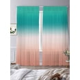thumbnail image 2 of Teal Pink Ombre Sheer Curtains 96 Inch Length 2 Panels Set, Modern Gradient Abstract Art Voile Window Treatment Semi Sheer Long Curtains Drapes for Bedroom/Living Room/Kitchen 52"x96"x2, 2 of 7