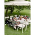 thumbnail image 3 of Outdoor Tablecloth with Umbrella Hole and Zipper, Black Christmas Snowman Rectangle Table Cloth 52x70 Inch Waterproof Tablecloth, Xmas Tree Snowflake Botanical Picnic Table Cover for Patio Camping, 3 of 7