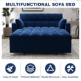 thumbnail image 5 of DEALTOPS Loveseat Convertible Pull Out Sleeper Sofa Bed, Blue, 5 of 7
