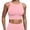 01 Pink, variant on Krdevn Women's High-Neck Longline Sports Bra Built-In Support Crop Tank Top for Yoga & Gym,XL