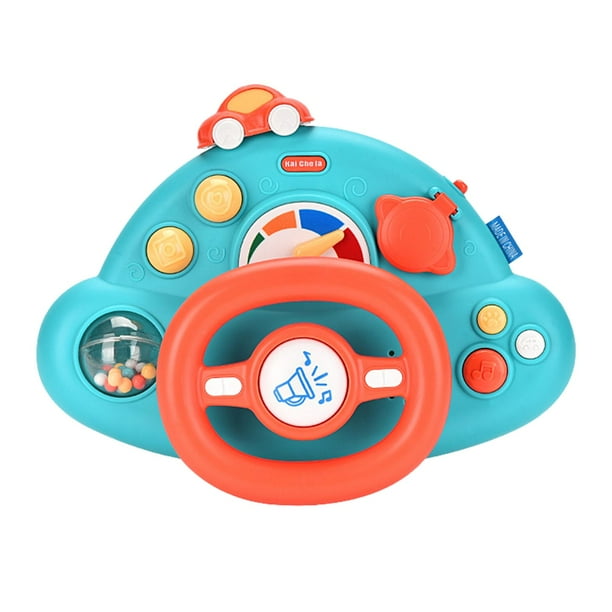 Juguete de volante, juguete simulador de conducción para niños, juguetes vocales con volante giratorio, Verde