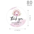thumbnail image 5 of Koyal Wholesale Kids Party Favor Thank You For Celebrating With Us Stickers, Round Floral Rainbow Birthday Stickers, 5 of 5