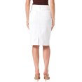 thumbnail image 3 of INSPIRE CHIC Women's Denim Skirts High Waist Back Slit Knee Length Jean Skirts White M, 3 of 6