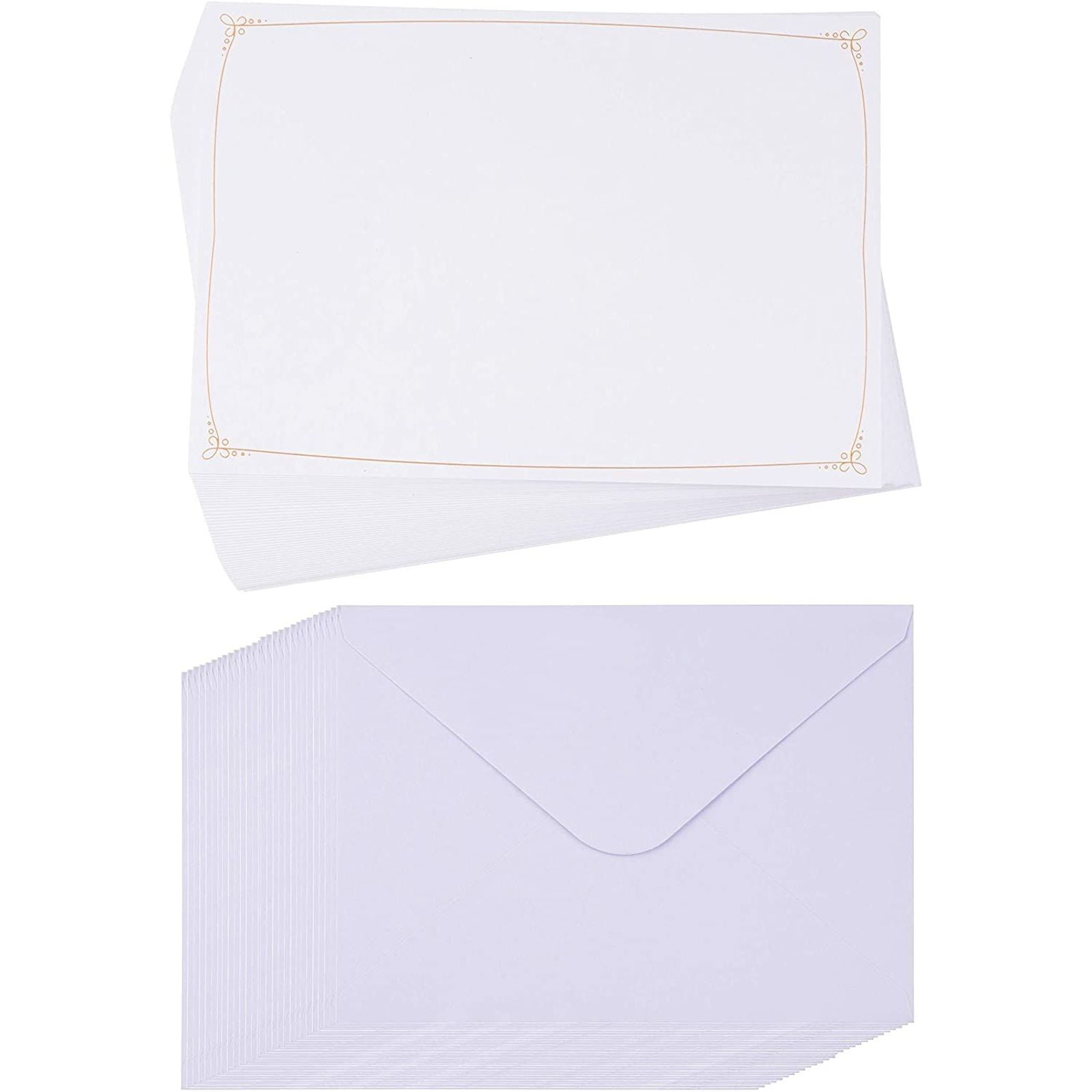 50-Pack Blank Cards with A7 Envelopes for Card Making, 5x7 inches White  Flat Note Cards with Gold Border for Wedding Invitation, Birthday Party,  DIY Holiday Greeting Card - Walmart.com