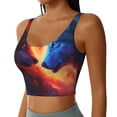 thumbnail image 2 of Fuzoiu Red And Blue Fire Wolf Print Women's Sports Vest,U-Back Sports Tank,Gym Vests,Athletic Sleeveless Shirts,Exercise Undershirts,Yoga, Gym, and Dance Wear-Medium, 2 of 8