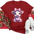 thumbnail image 1 of Meichang T-shirts Graphiques pour Femmes T-shirts Valentines Day Imprimé Amour Doux Manches Courtes Col Rond Chandail Ample Décontracté pour les Vacances, 1 of 5