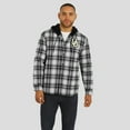 thumbnail image 4 of Men's Darius Rucker Collection by Fanatics  Black Oregon Ducks Plaid Flannel Quilted Full-Snap Hooded Shacket, 4 of 6