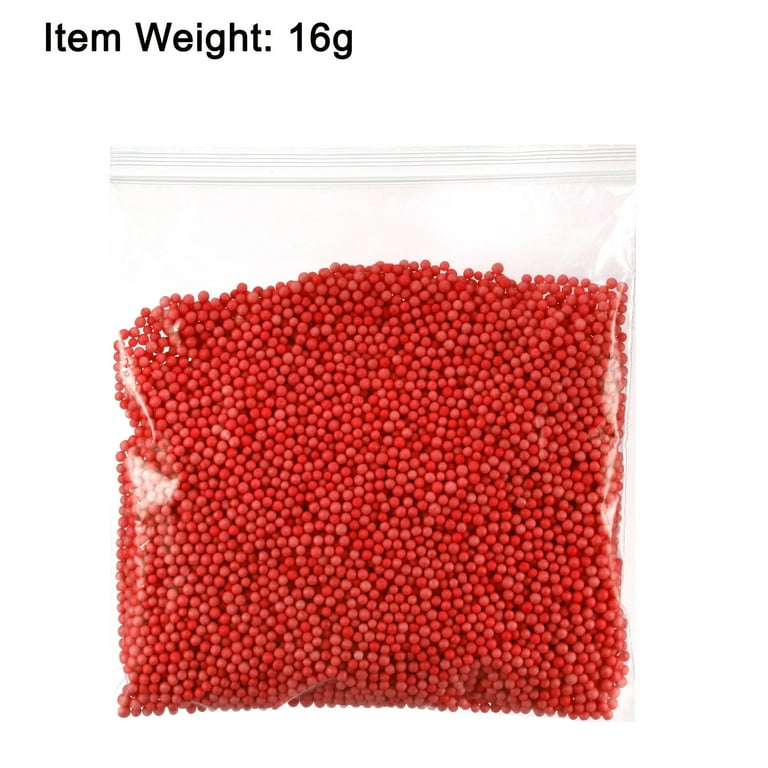 Uxcell 0.1 inch Red Polystyrene Foam Beads Ball Mini for Crafts and Fillings 1 Pack