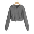 thumbnail image 4 of HXWCHs Girls' sweatshirts trending Girls Solid Pullover Hooded Sweatshirt Long Sleeve Drawstring Pocket Athletic Casual Wear for Everyday Comfort Grey 11-12 Years, 4 of 4