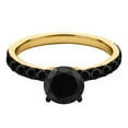 thumbnail image 2 of Aonejewelry 2 Ct . Ttw Black Diamond Solitaire Engangement Ring In 10K Yellow Gold, 2 of 4