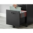 thumbnail image 3 of Rolling File Cabinet with Lock, Filing Cabinet with 2 Storage Drawers, Black and Gray, 3 of 7