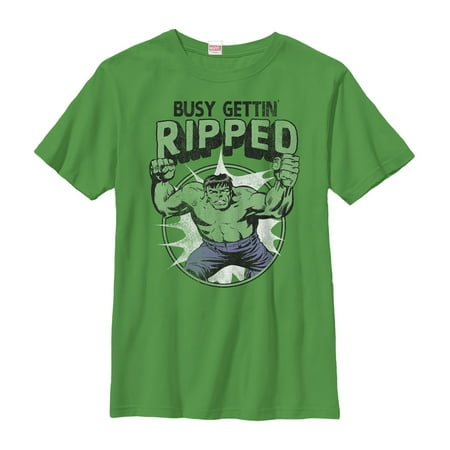 Marvel Boys' Hulk Getting Ripped T-Shirt (Best Steroids To Get Big And Ripped)