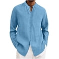 thumbnail image 2 of Neewe Button Down Linen Shirts for Men Casual Long Sleeve Regular Fit Cotton Beach Shirts, 2 of 6