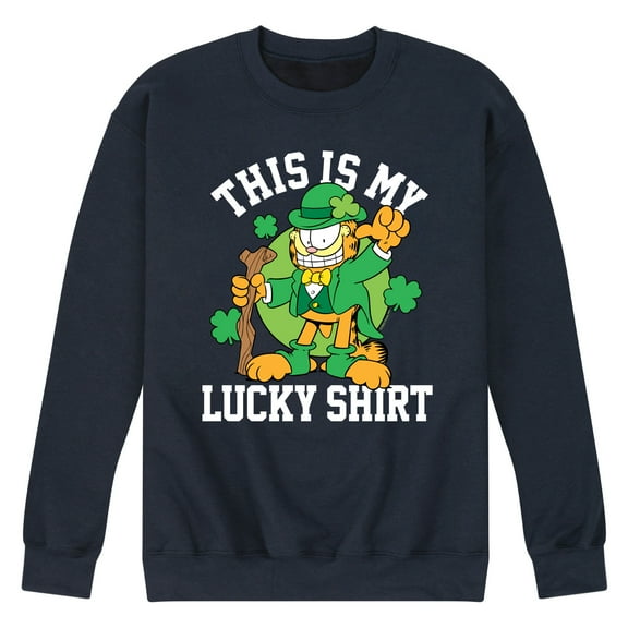 Garfield - This Is My Lucky Shirt - Men's Crew Neck Fleece Pullover