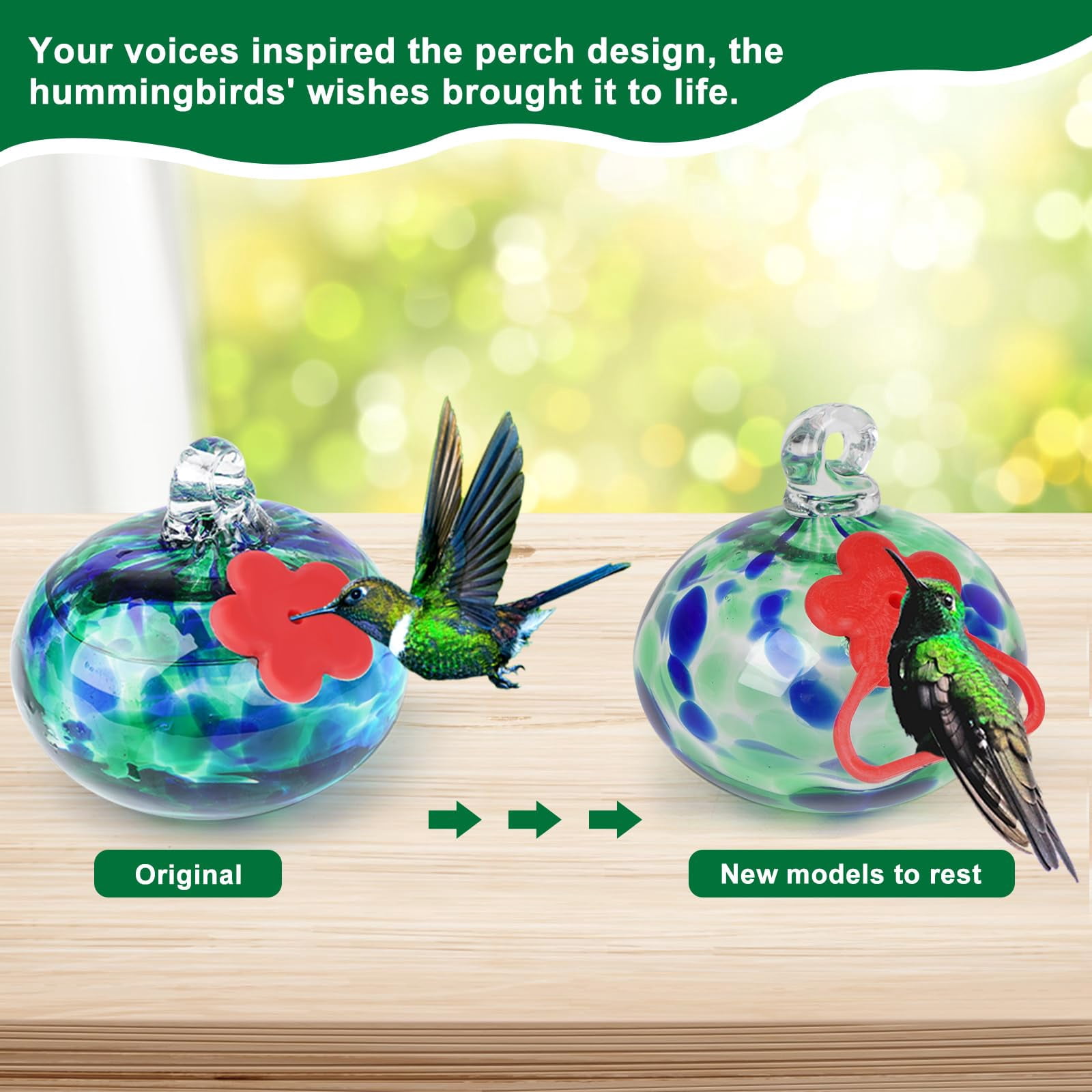 Charming Wind Chimes Hummingbird Feeders For Outdoors Hanging Ant And Bee Proof Never Leak Garden Decor Outside