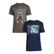 Demon Slayer Men's & Big Men's Graphic Tee Shirts, 2-Pack, S-3XL