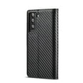thumbnail image 6 of Allytech Wallet Case for Samsung Galaxy S24, Carbon Fiber PU Leather + Soft TPU Luxury Cover with Kickstand & Card Slots, Magnetic Closure Shockproof Anti-Fall Protective Case, Black-Vertical, 6 of 10