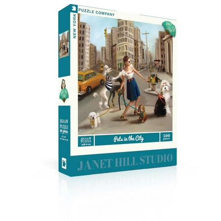 New York Puzzle Company Pets in the City 500 Piece Jigsaw Puzzle