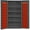 Red, variant on Durham DC-DLP-96-4S-1795 14 Gauge Heavy Duty Lockable Cabinet with 96 Red Hook on Bins & 4 Adjustable Shelves, Gray - 36 x 24 x 72 in.