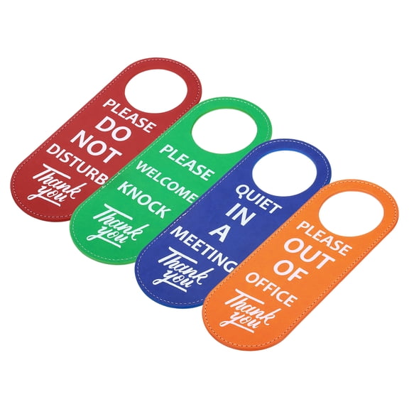 Uxcell Door Hang Sign Double Sided Door Knob Privacy Sign Multicolor 4 Pack