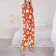 thumbnail image 3 of Daiia Bright Autumn Leaves Charm for Women's Long-Sleeved Pajama Set – Soft & Comfortable Sleepwear Button-Up Pajamas Cozy Lounge Wear-X-Large, 3 of 7