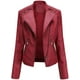 thumbnail image 1 of Chaqueta de motociclista de piel sintética de moda para mujer, abrigo ajustado con cuello alto y cremallera para otoño e invierno, ideal para uso diario, trabajo, fiestas y ropa de calle., 1 of 5