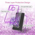 thumbnail image 5 of Case for Samsung Galaxy A21 Case Liquid Glitter Waterfall Heavy Duty Shockproof for Girls Women Cover - Clear, 5 of 6