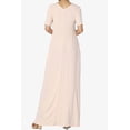 thumbnail image 2 of TheMogan Women's S~3X Soft Jersey Oversized V-Neck Short Sleeve Maxi Dress W Pocket, 2 of 6